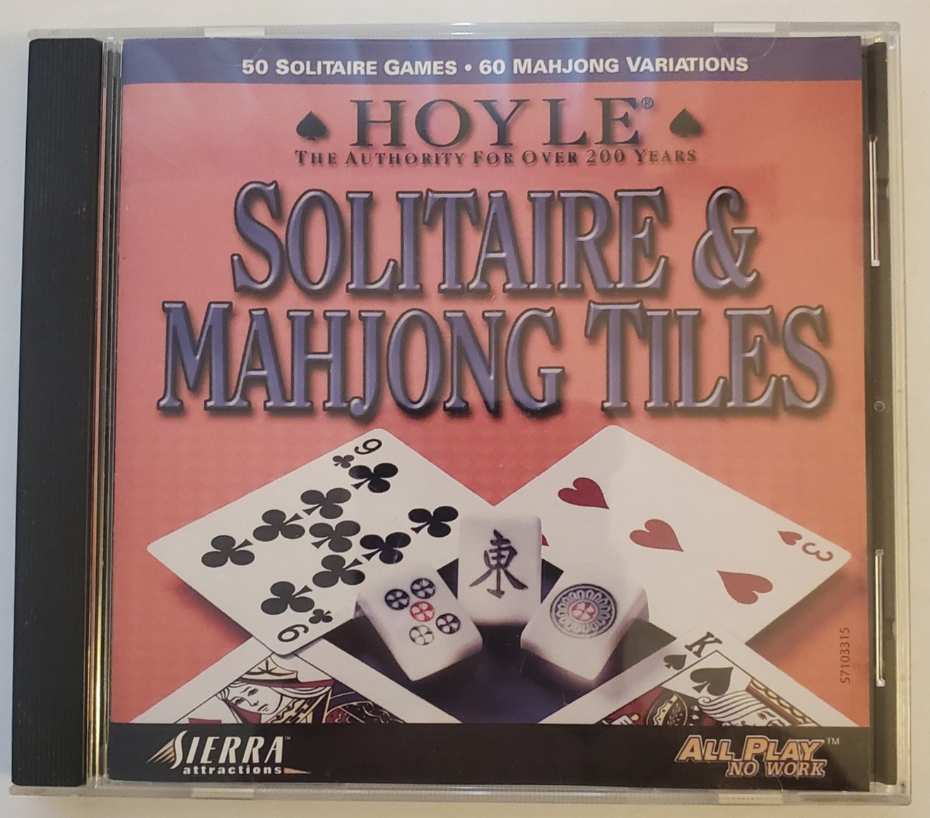 Hoyle: Solitaire & Mahjong Tiles, (PC, CD-ROM, 2000, Sierra), See Description