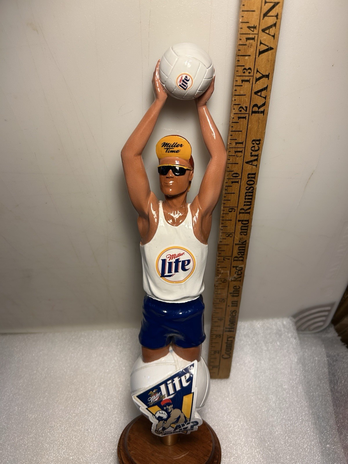 MILLER LITE PRO BEACH VOLLEYBALL TAN MAN draft beer tap handle. Miller/Coors USA