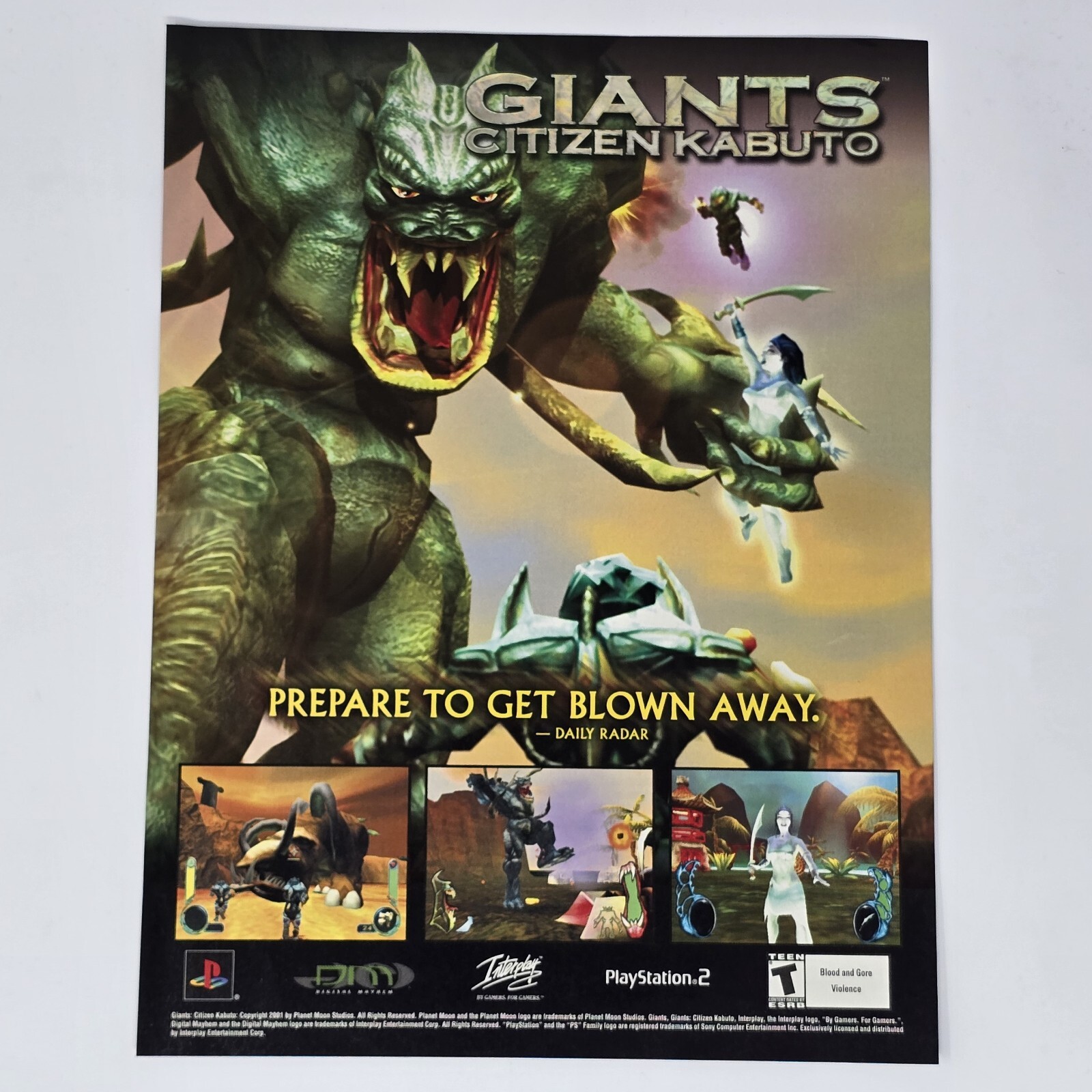 Giants Citizen Kabuto PS2 Get Blown Away Print Ad/Poster Official Promo Art