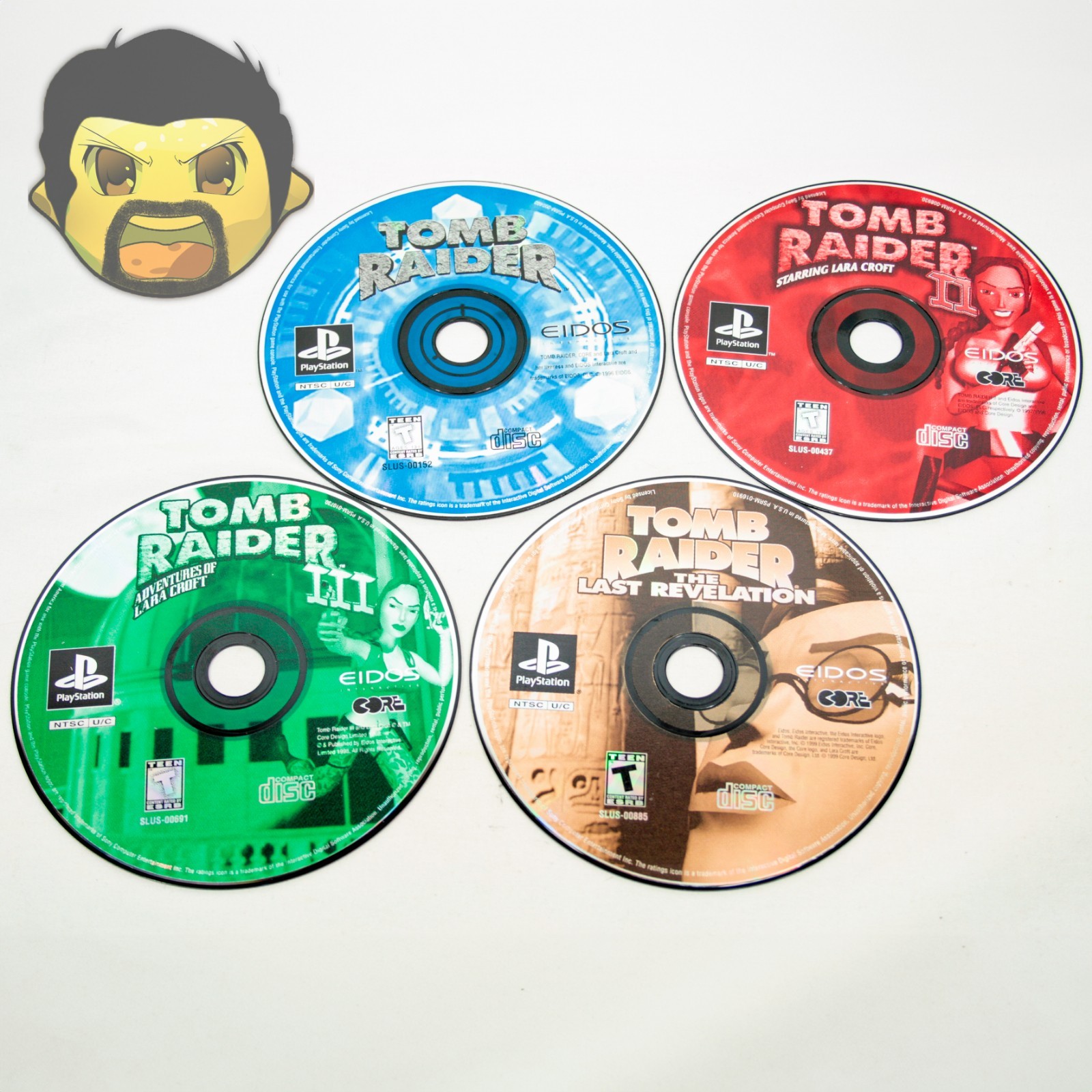 Tomb Raider 1 2 3 and the Last Revelation PS1 Lot of 4 Discs Sony PlayStation 1