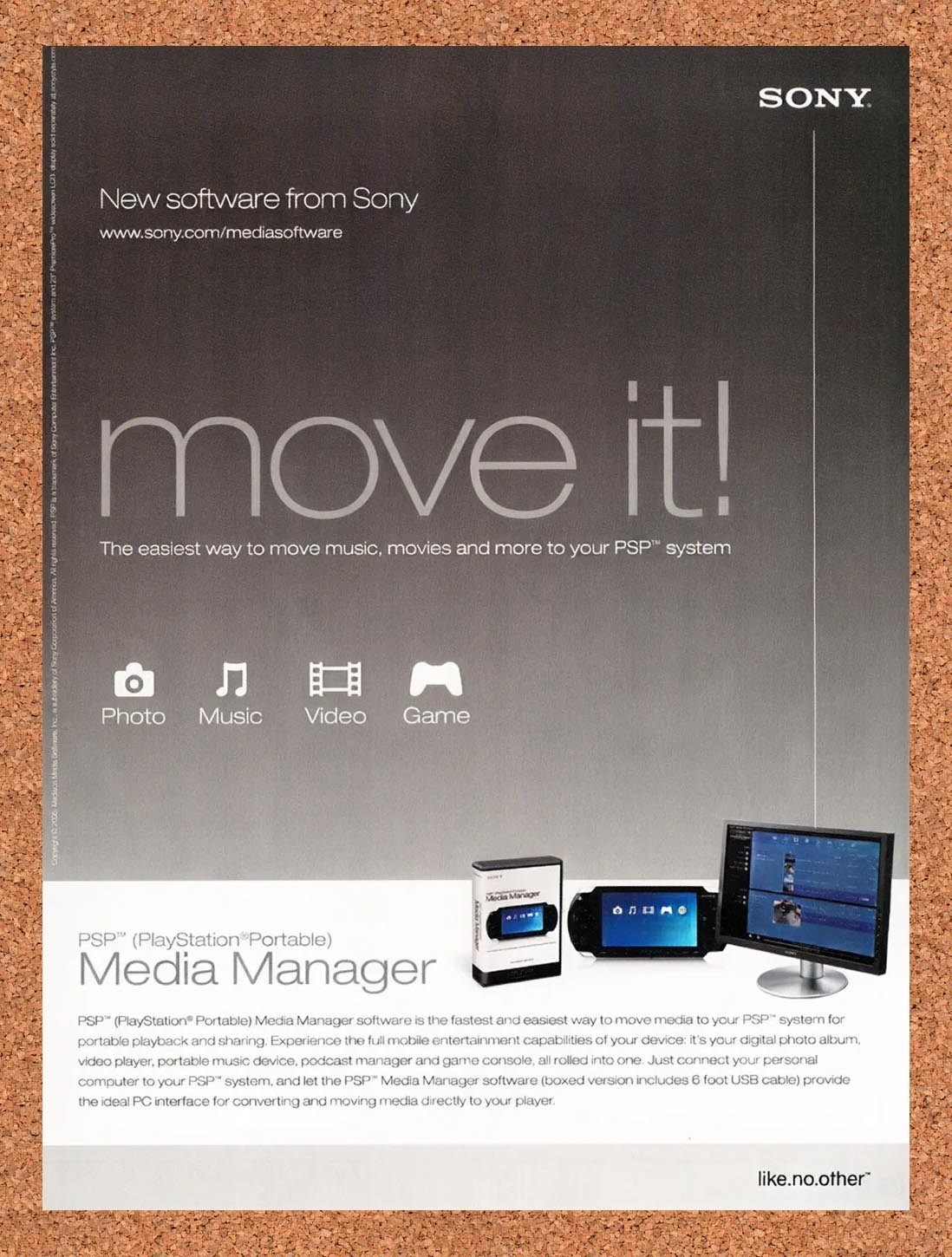 2006 Sony PSP Media Manager Original Advertisement / Retro Promo vc5