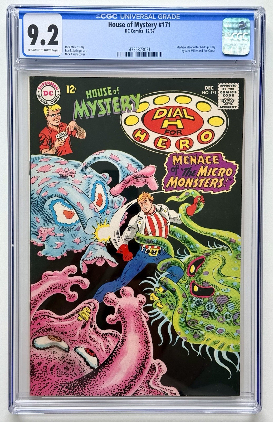 HOUSE OF MYSTERY #171 ◉ CGC 9.2 * Dial H For Hero * 1967 DC * FRESH CASE  👀