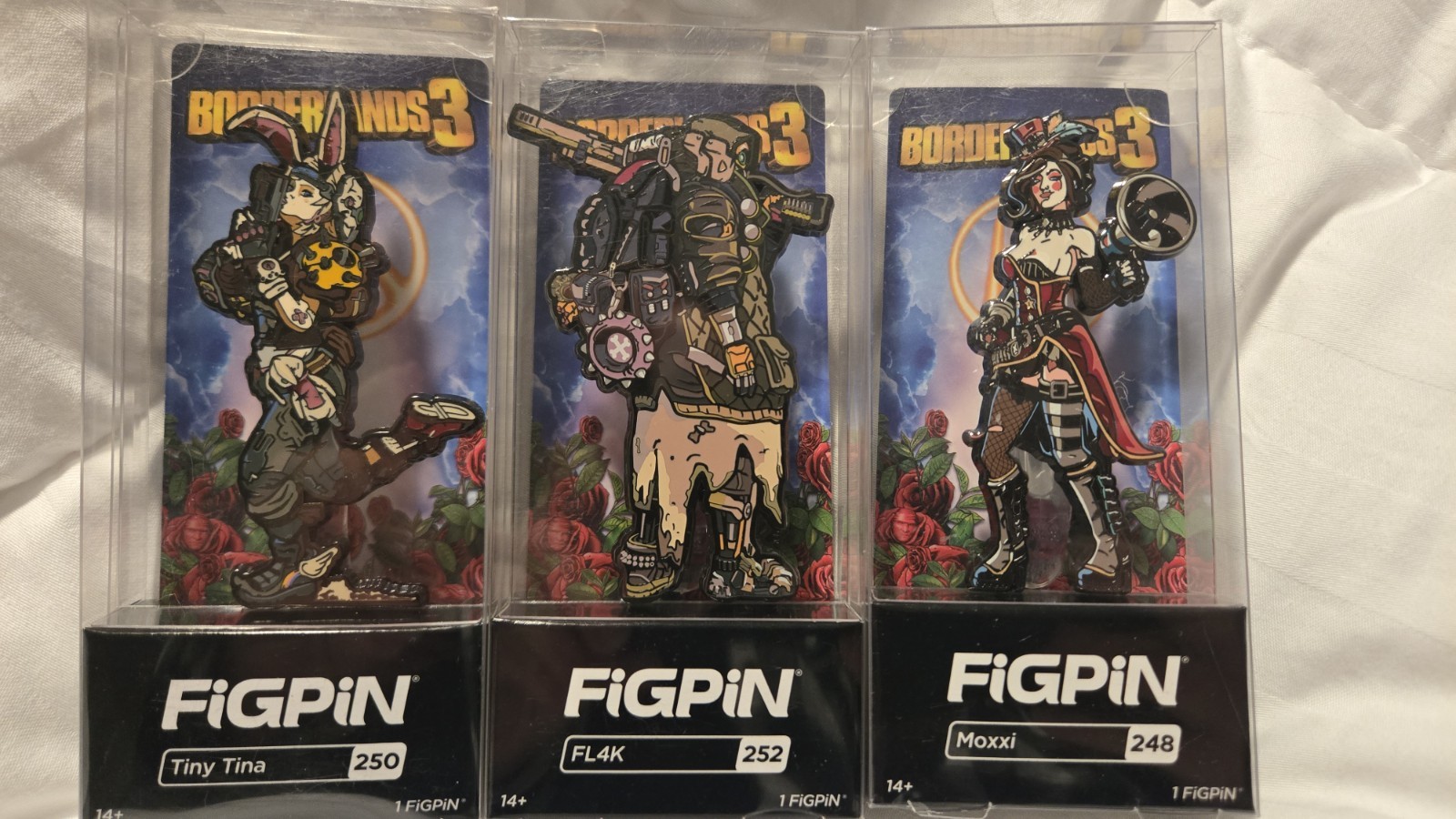 FiGPiN Borderlands 3  #248 Moxxi #252 FL4K #250 Tiny Tina Set