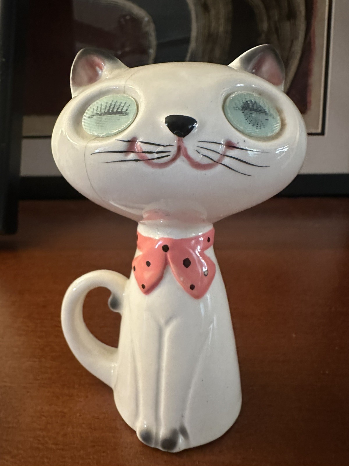AS IS Vintage MCM Holt Howard Winky Blinky Kitten Pink Scarf Salt/Pepper Shaker 