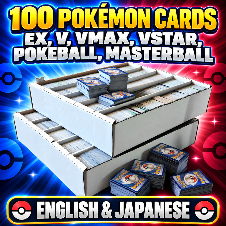 Pokémon 100 ULTRA RARE V & EX Card Lot - English & JP - Poke/Masterball V EX+