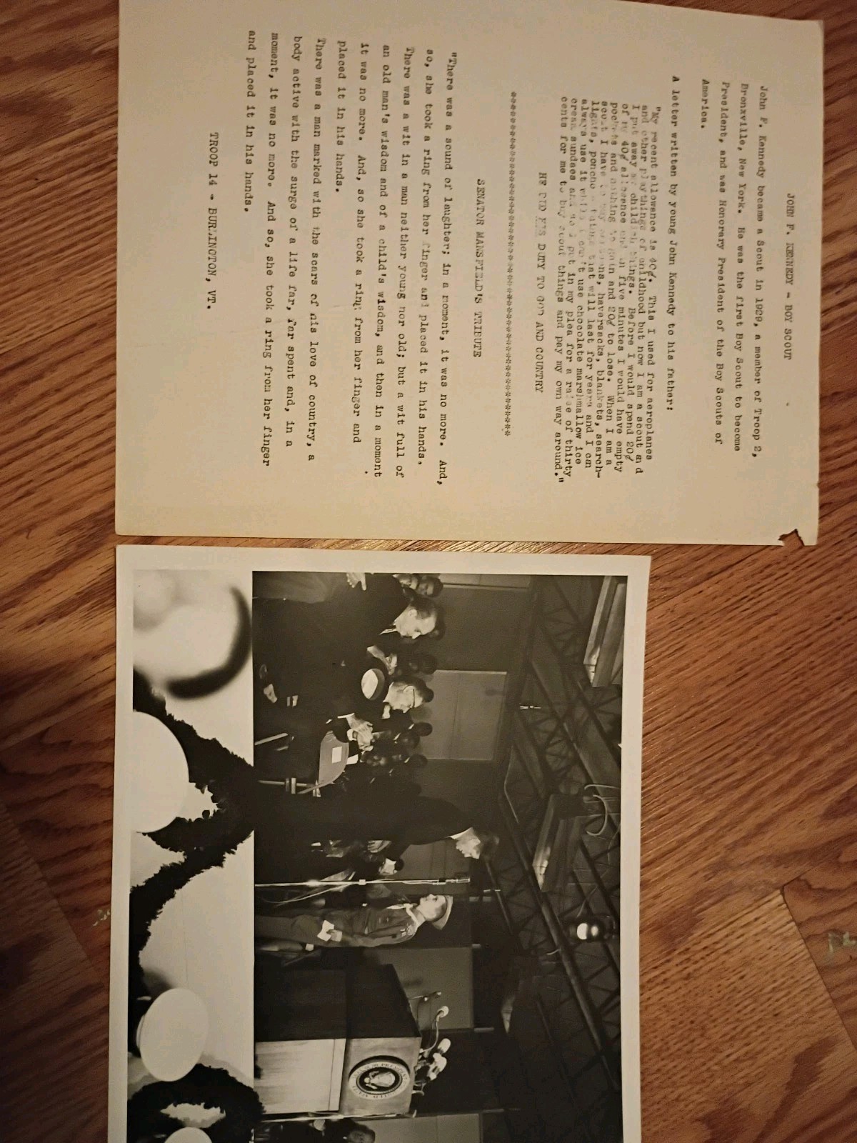 John F Kennedy Original 1962 Abbie Rowe Photograph At Boy Scout Awards &...