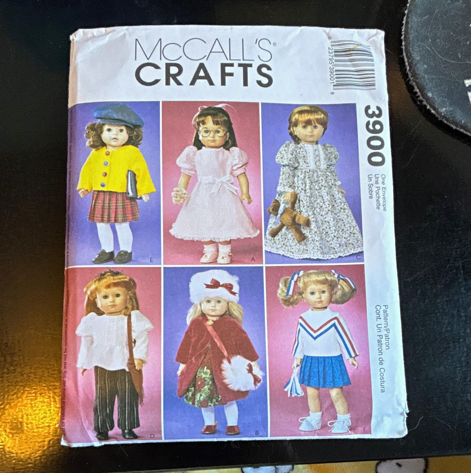 McCall's Crafts Doll Sewing Pattern Lot of 4: 3900 MP401 M6480 M6853