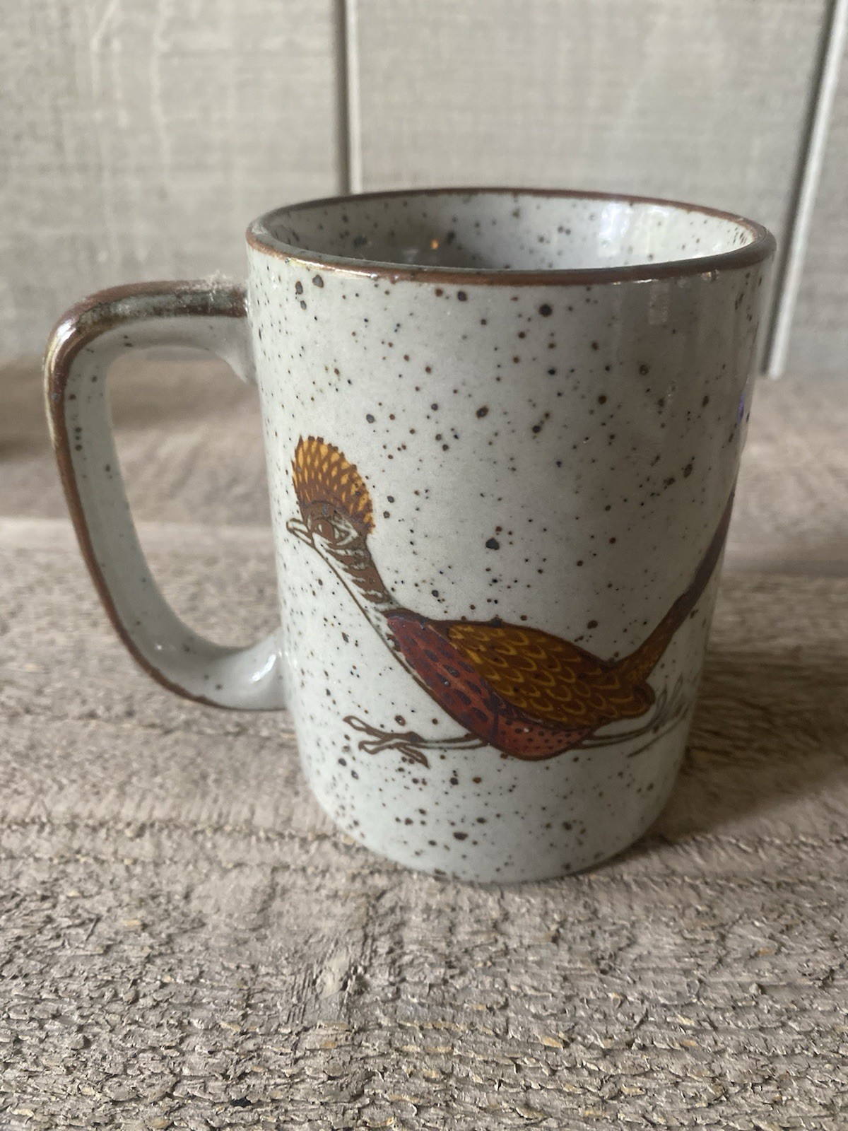 Vintage Otagiri Roadrunner Mug Cup Speckled Stoneware 5”