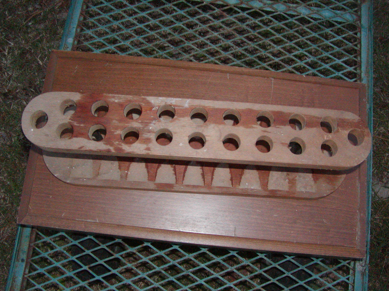 20 Slot Pipe Holder 18-1/2'' Long,Made by M.L. Cothran in C.B.I. Theater 1943-45