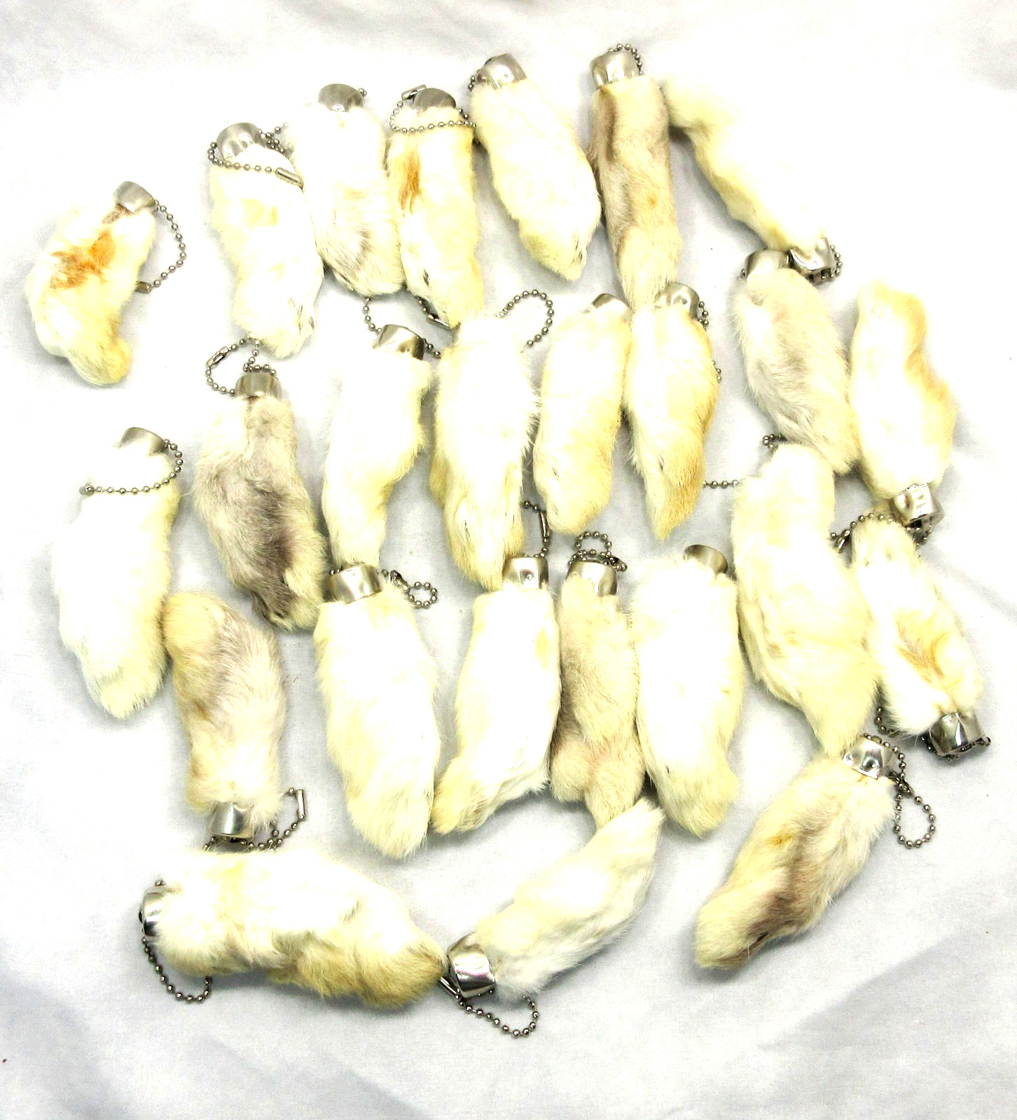 Wholesale Lot Of 25 Lucky Natural Rabbits Foot, Rabbit Feet Keychains, RF#3