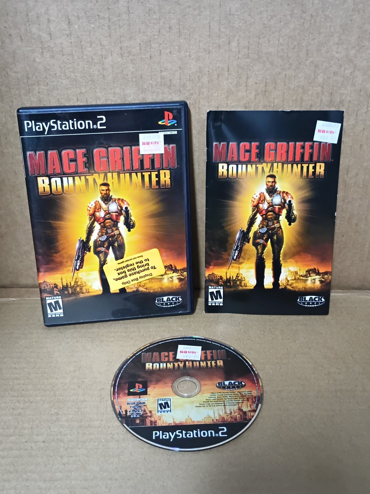 Mace Griffin: Bounty Hunter Sony Playstation 2 PS2 Complete Kay Bee Toys Sticker