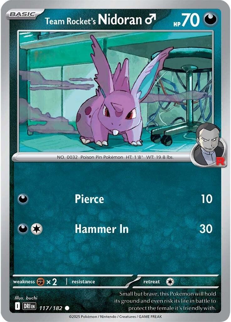 Team Rocket's Nidoran M DRI 117/182 C NM