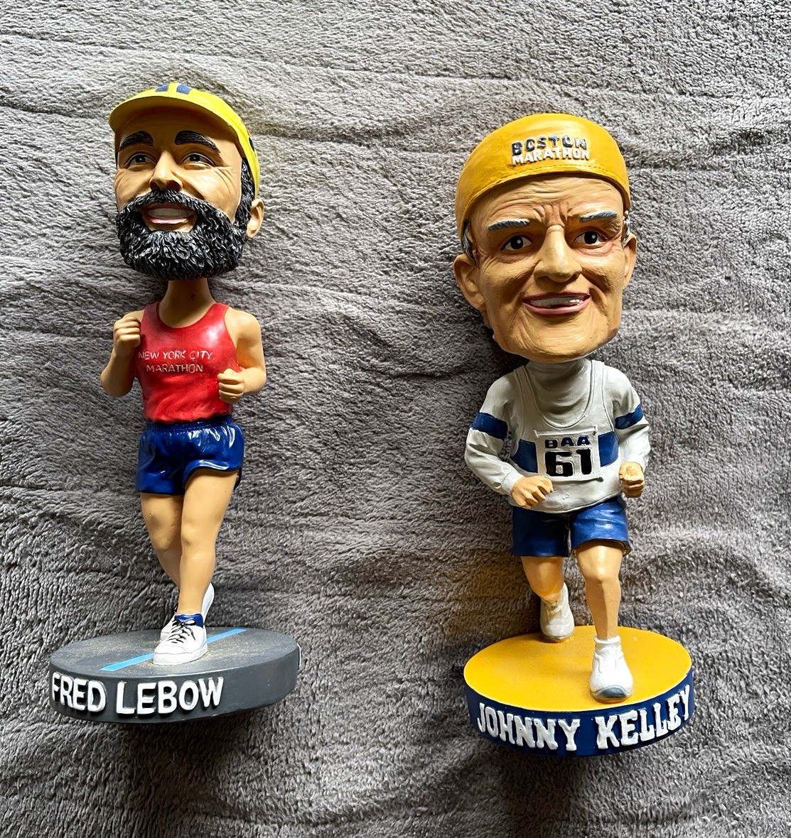 Fred Lebow & Johnny Kelley Bobbleheads Boston & NYC Marathon collectibles