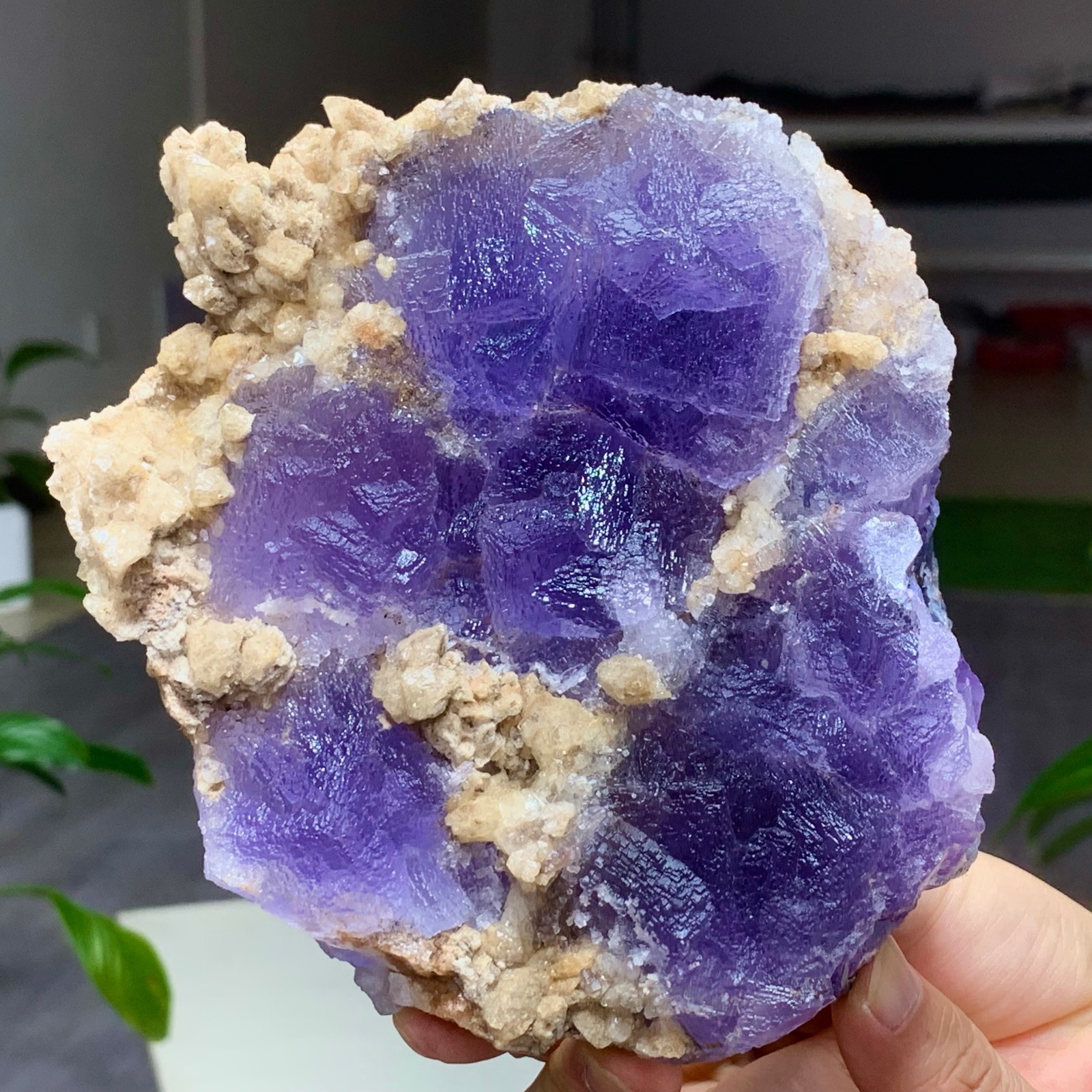 2.54LB Rare Natural purple fluorite crystal mineral specimen, Zhejiang