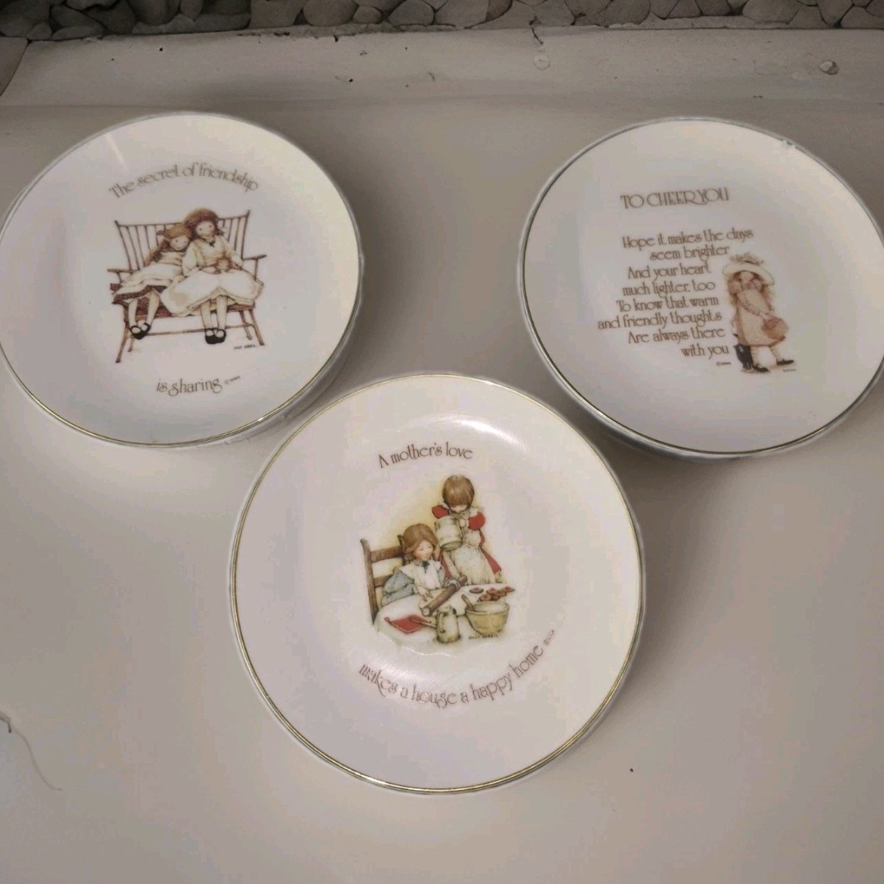 Vintage Holly Hobbie Plate Lasting Memories Porcelain 1970s Japan 6 1/4” Gift