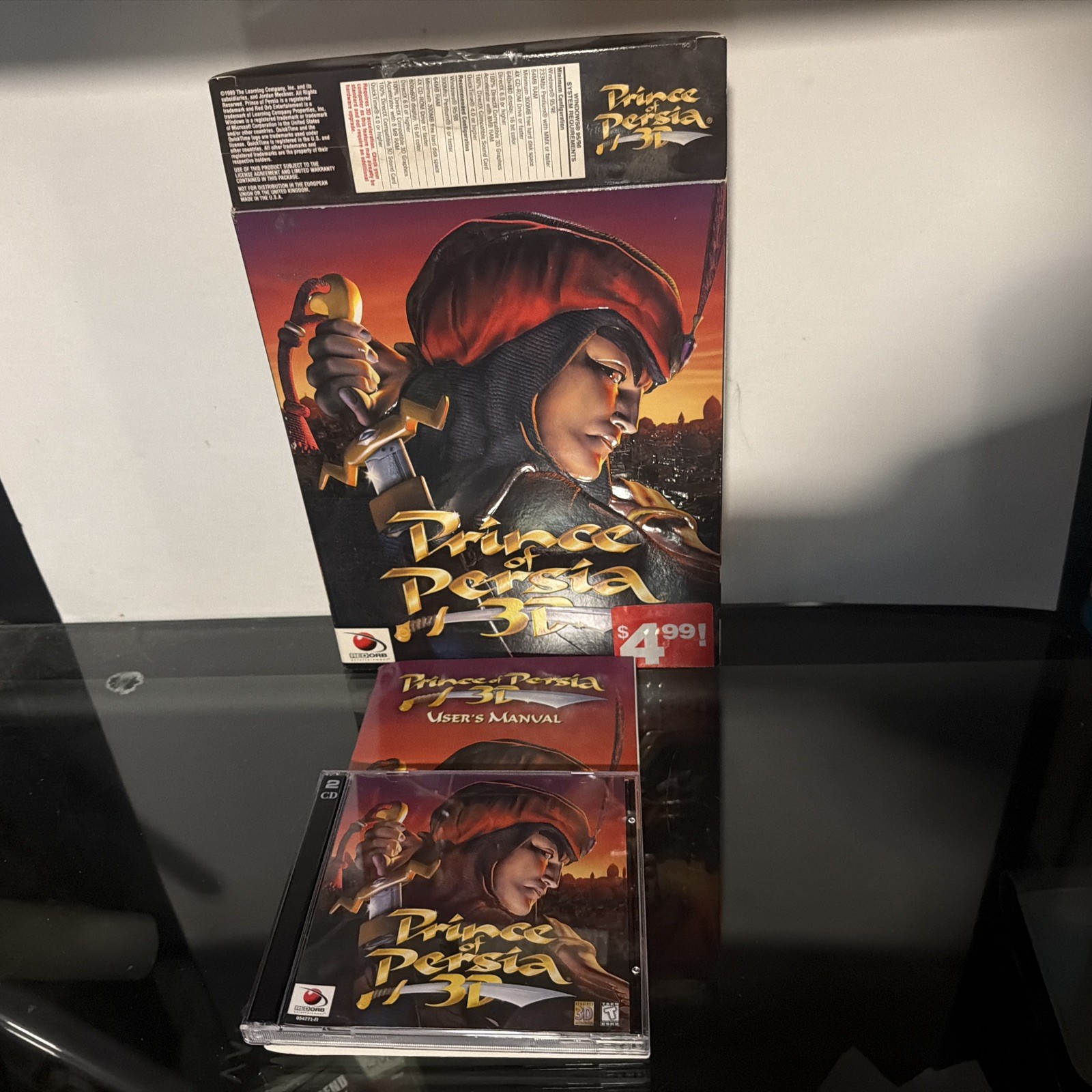 Prince Of Persia 3D PC Video Game 1999 Big Box 2 Disc Red Orb Win 95/98 CIB