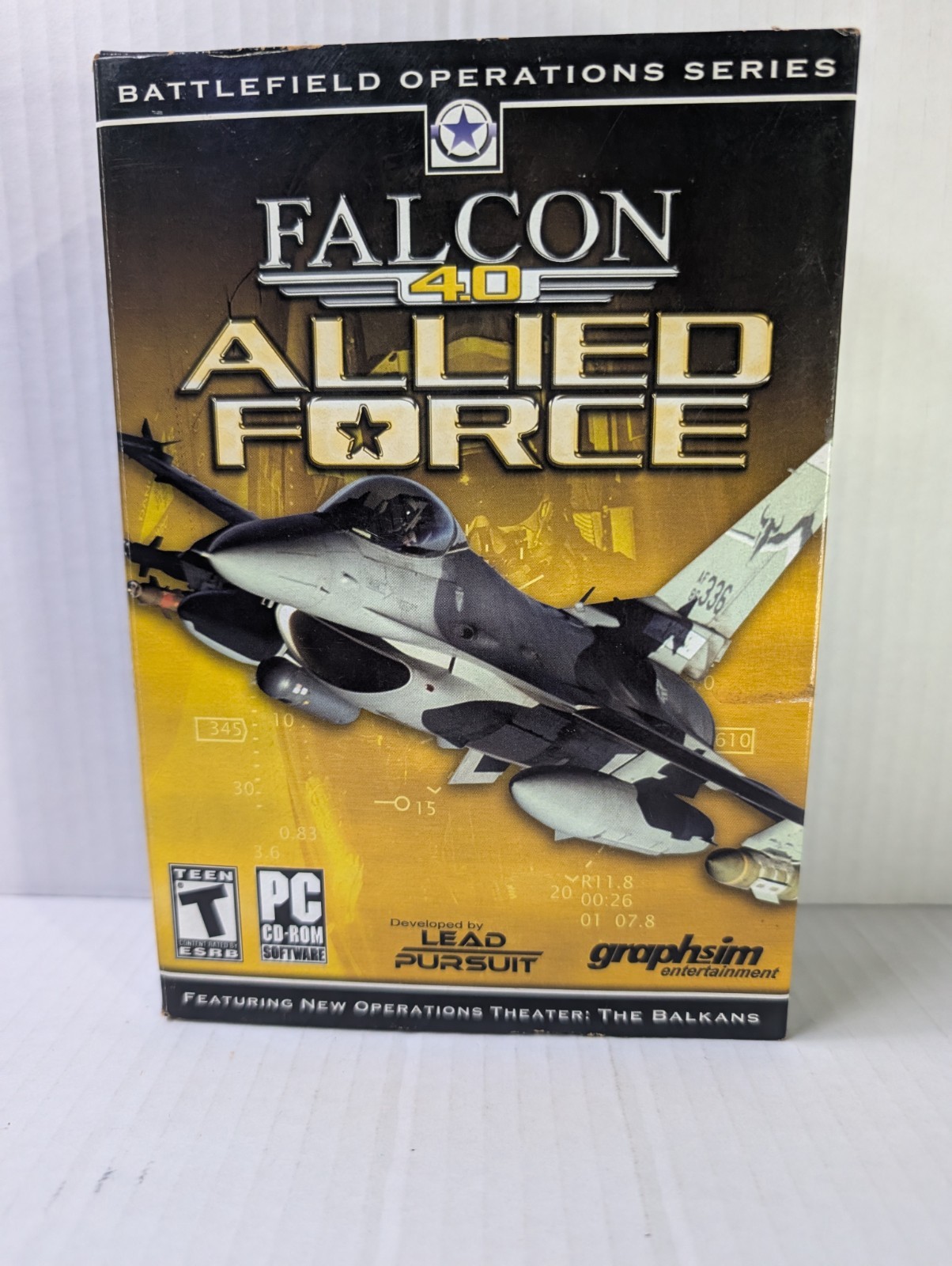 Falcon 4.0 Allied Force PC CD-ROM Big Box w/ Manual Graphsim Lead Pursuit