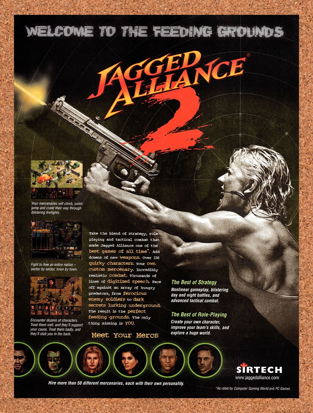 1997 Jagged Alliance 2 PC Original Advertisement / Retro Wall Art v1