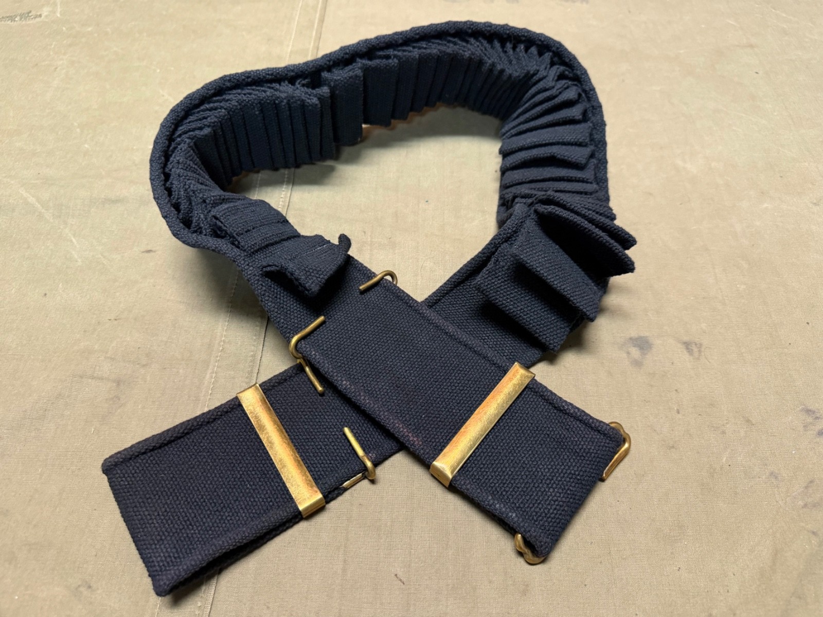 ORIGINAL SPANISH AM WAR US ARMY INFANTRY KRAG RIFLE MILLS AMMO BELT-BLUE WEBBING