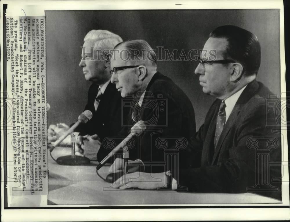 1970 Press Photo Paul McCracken, Nixon and others on \