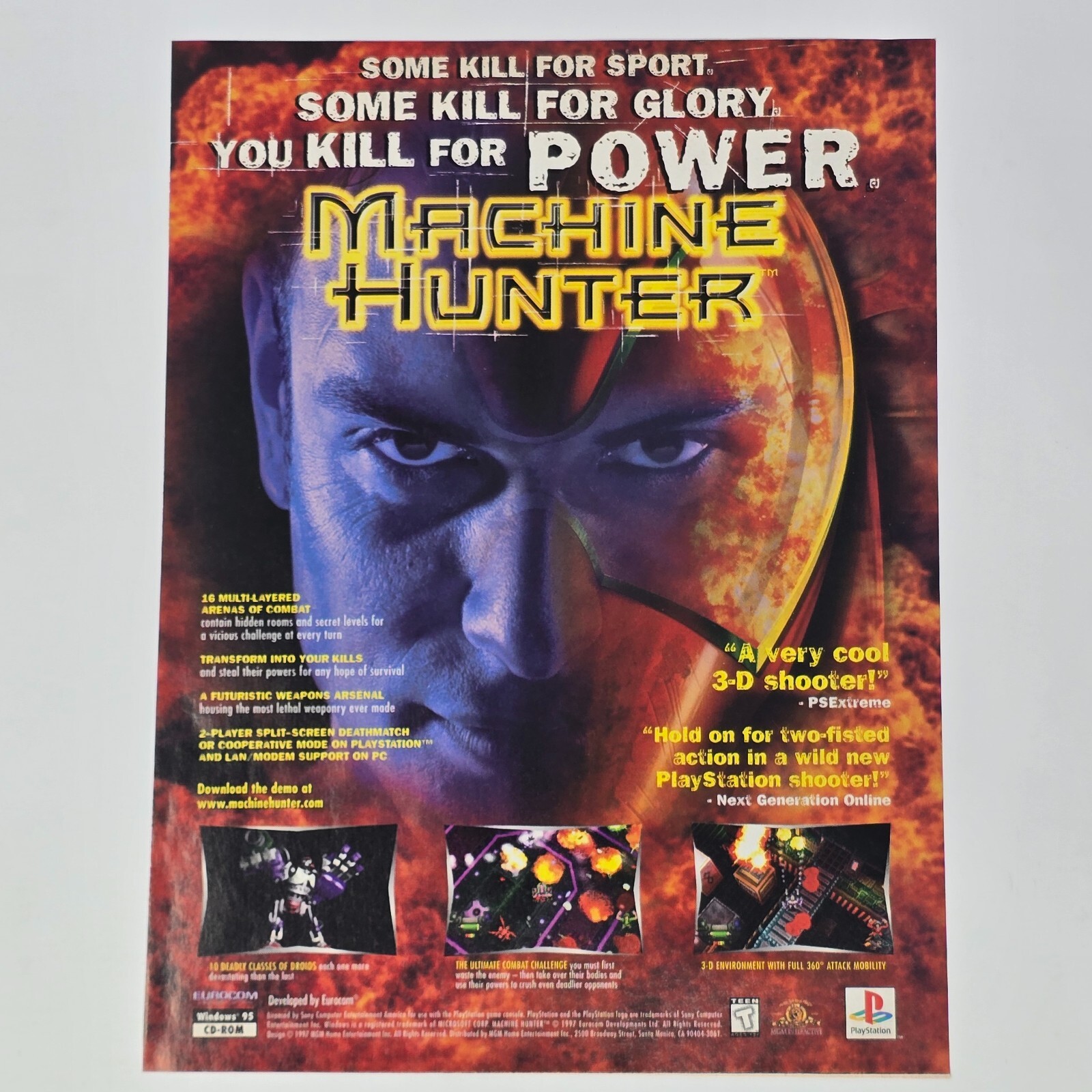 Machine Hunter PlayStation 1 PS1 PC Power Print Ad/Poster Promo Art
