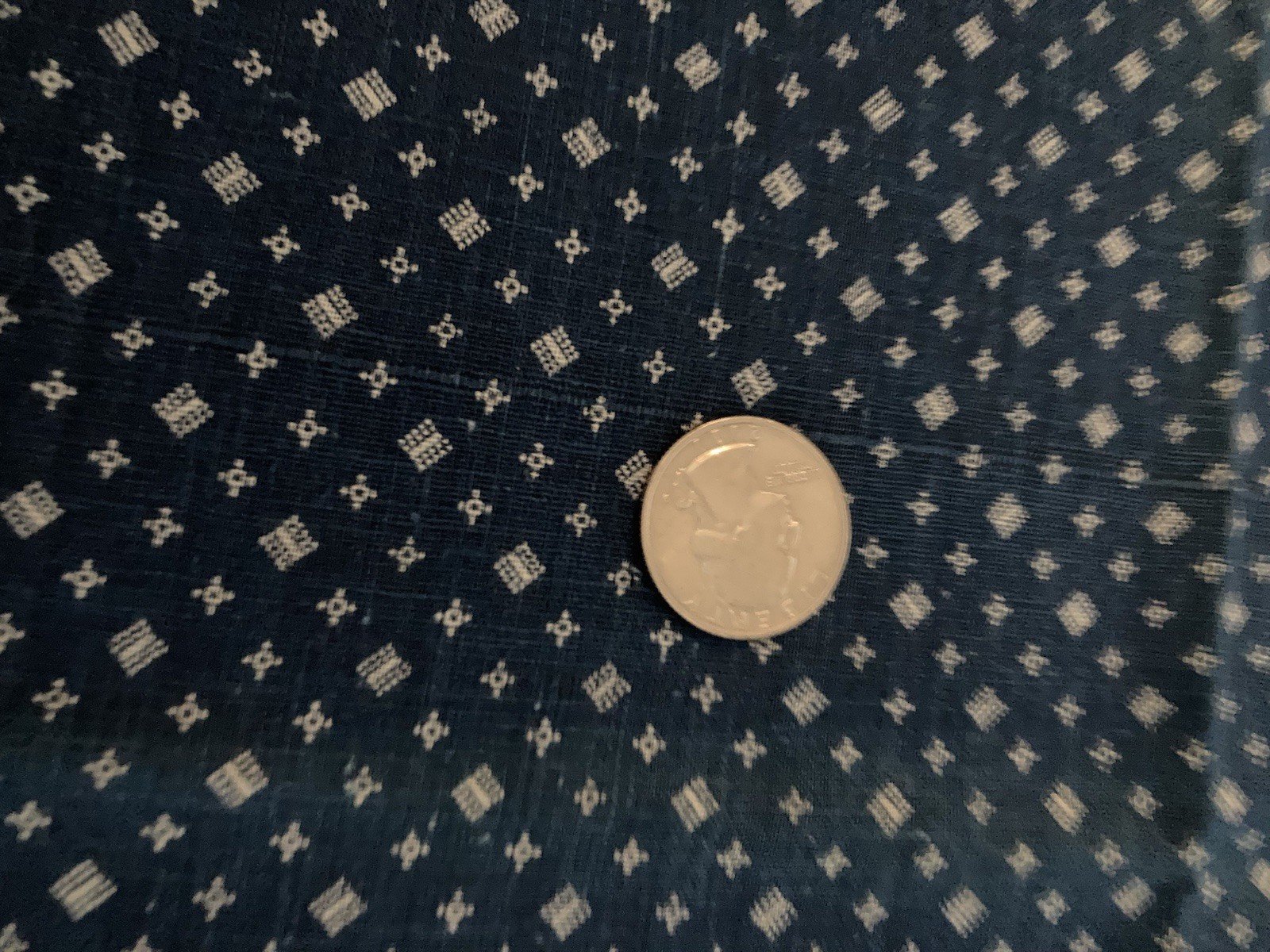 Antique 1870’s-1880’s 100% Cotton Indigo & White Fabric 34”x17” Plus More