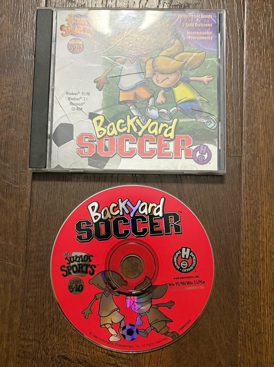 Backyard Soccer PC Computer Video Game Win/Mac CD-ROM 1998 EUC
