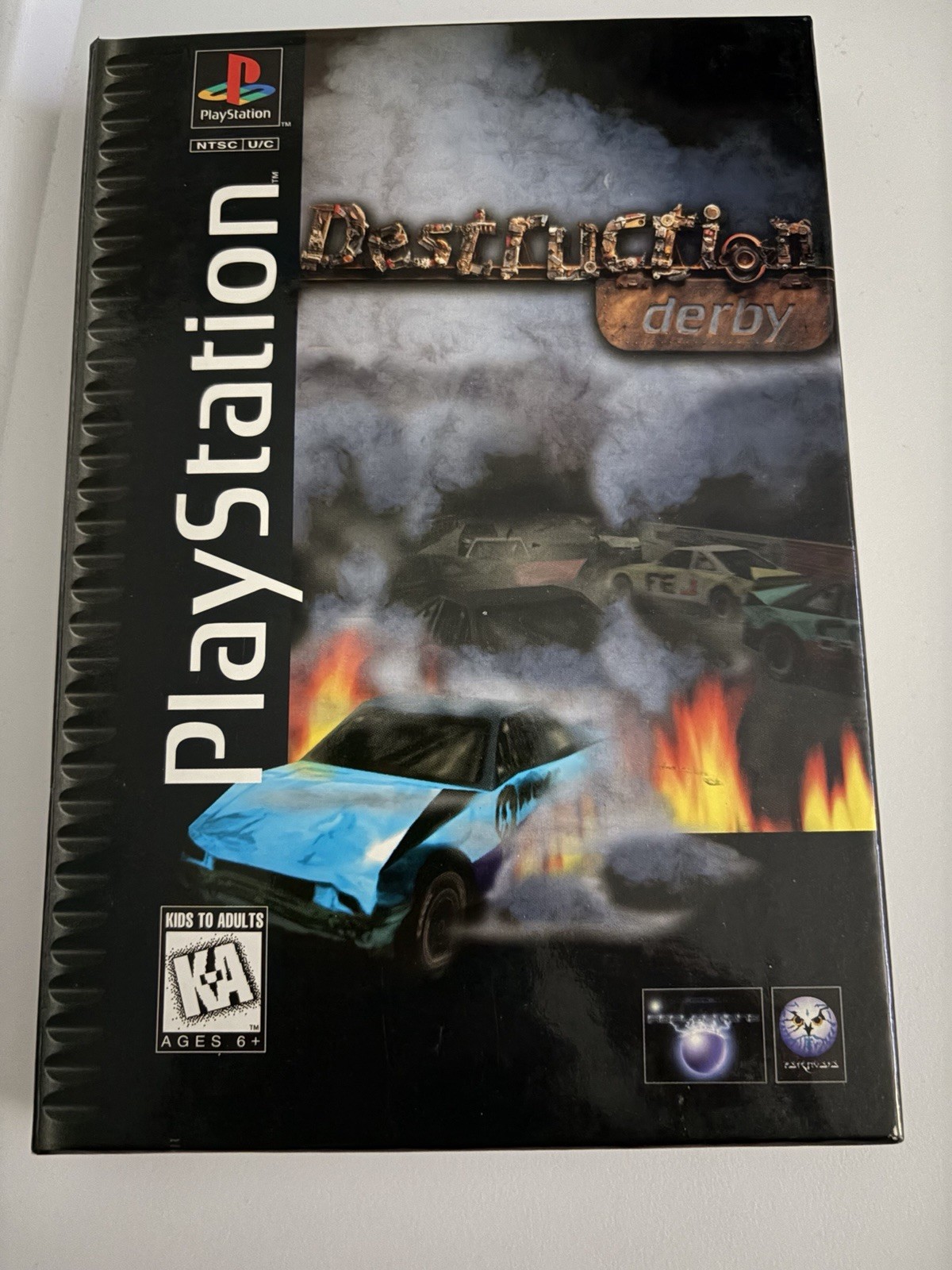 Destruction Derby PS1 PlayStation 1 Complete CIB Longbox + Registration Card