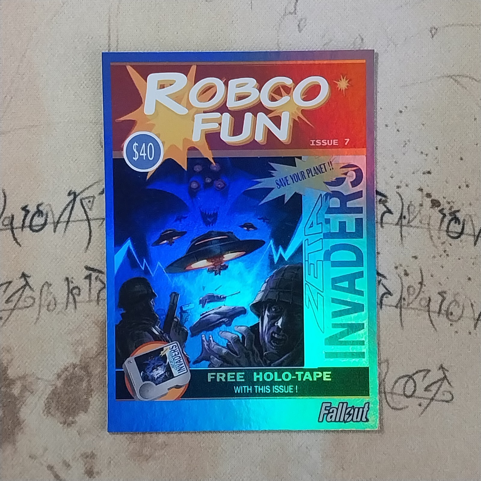 Fallout Trading Card Series 1, Robco Fun Zeta Invaders #065 Holo NM English