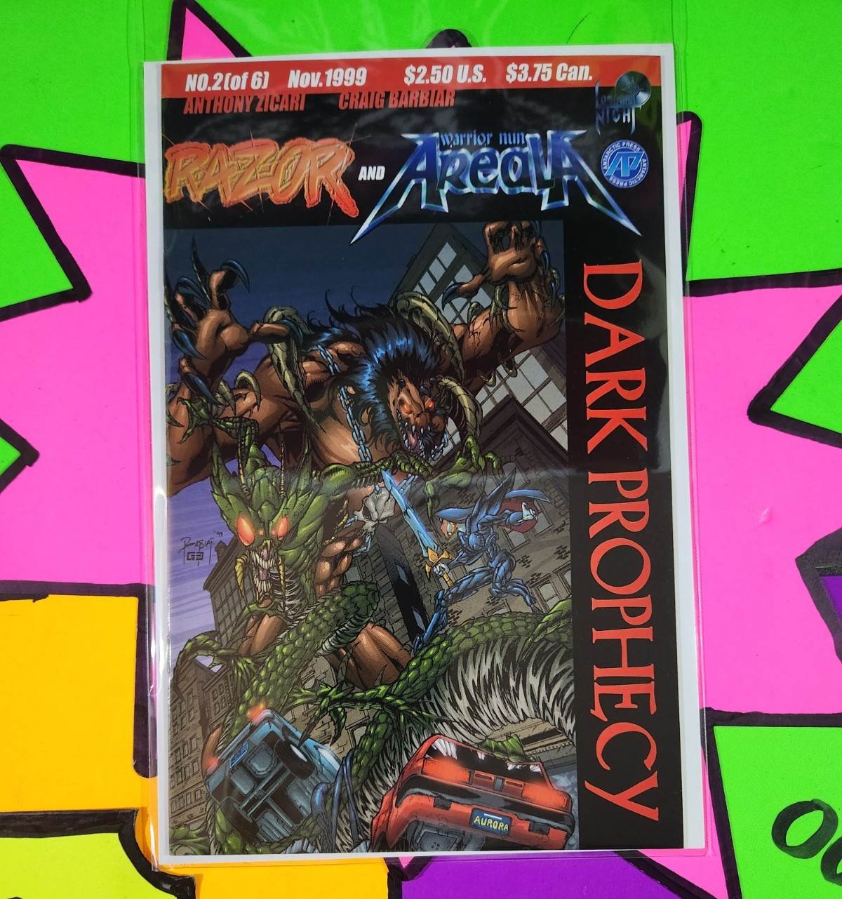 Razor Warrior Nun Areala: Dark Prophecy #2 1999 Antarctic Press London Night 