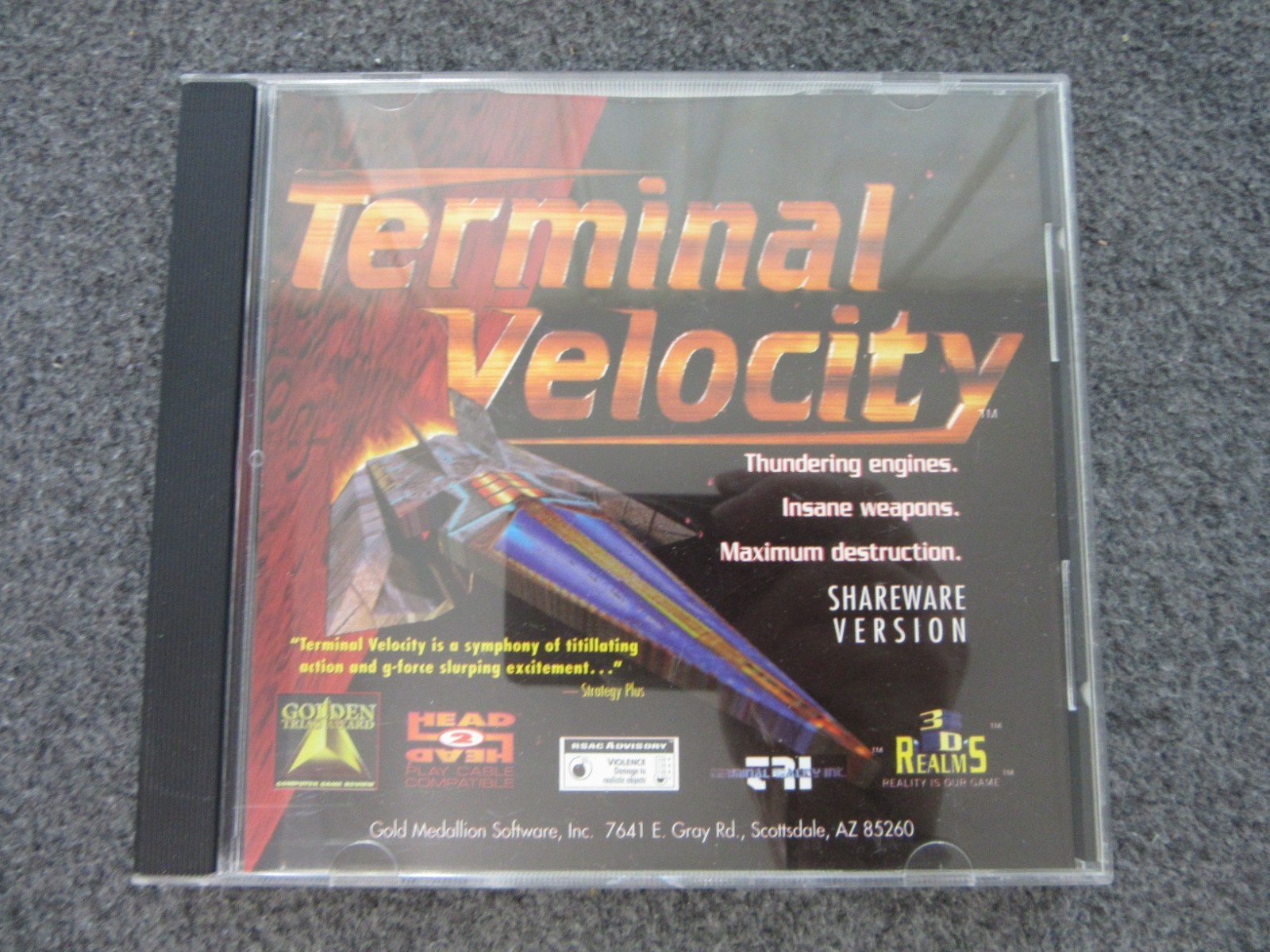Vintage Terminal Velocity PC CD-ROM Shareware Version 1995