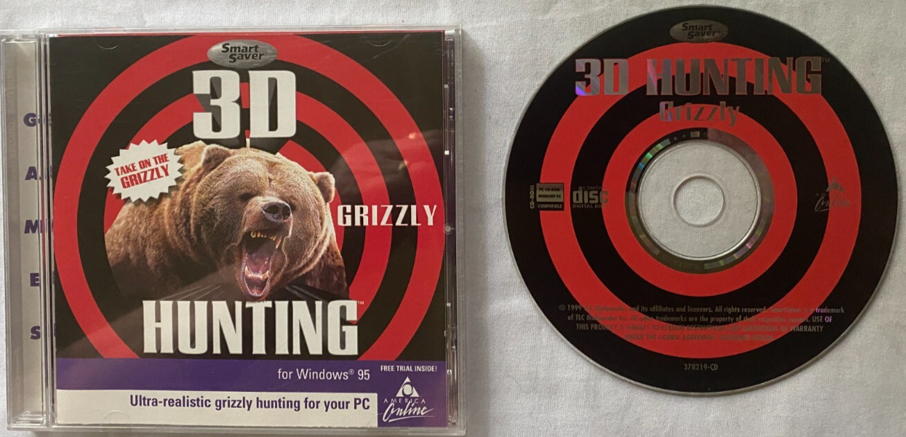 3D Hunting Grizzly (PC CD, 1999) Windows 95 Like New Condition RARE HTF