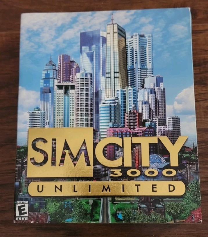 Sim City 3000 Unlimited Original Box  PC Game Complete Manual