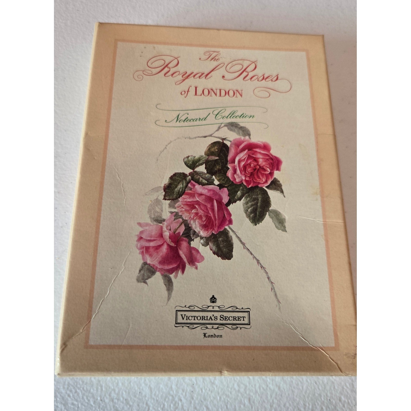 Vintage 1992 Victoria's Secret Royal Roses London Notecard Set Coral Guest 10