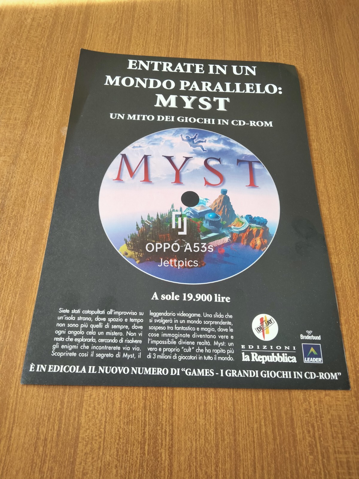 1999 MYST CD ROM VIDEO GAME CYAN BRODERBUND VINTAGE ADVERTISING
