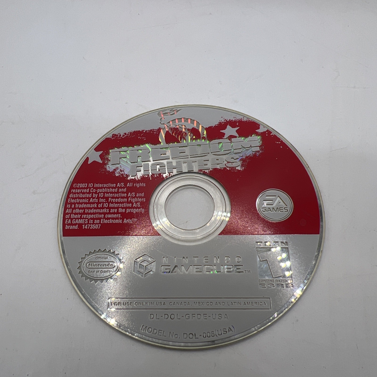 Freedom Fighters Tested (Nintendo GameCube, 2003) Disc Only Tested