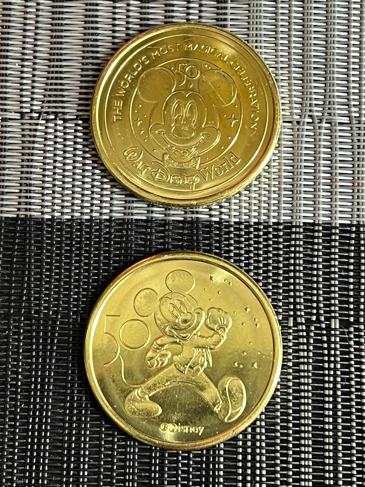 DISNEY WORLD 50th ANNIVERSARY GOLD COINS MEDALLIONS SOLD OUT MICKEY MOUSE
