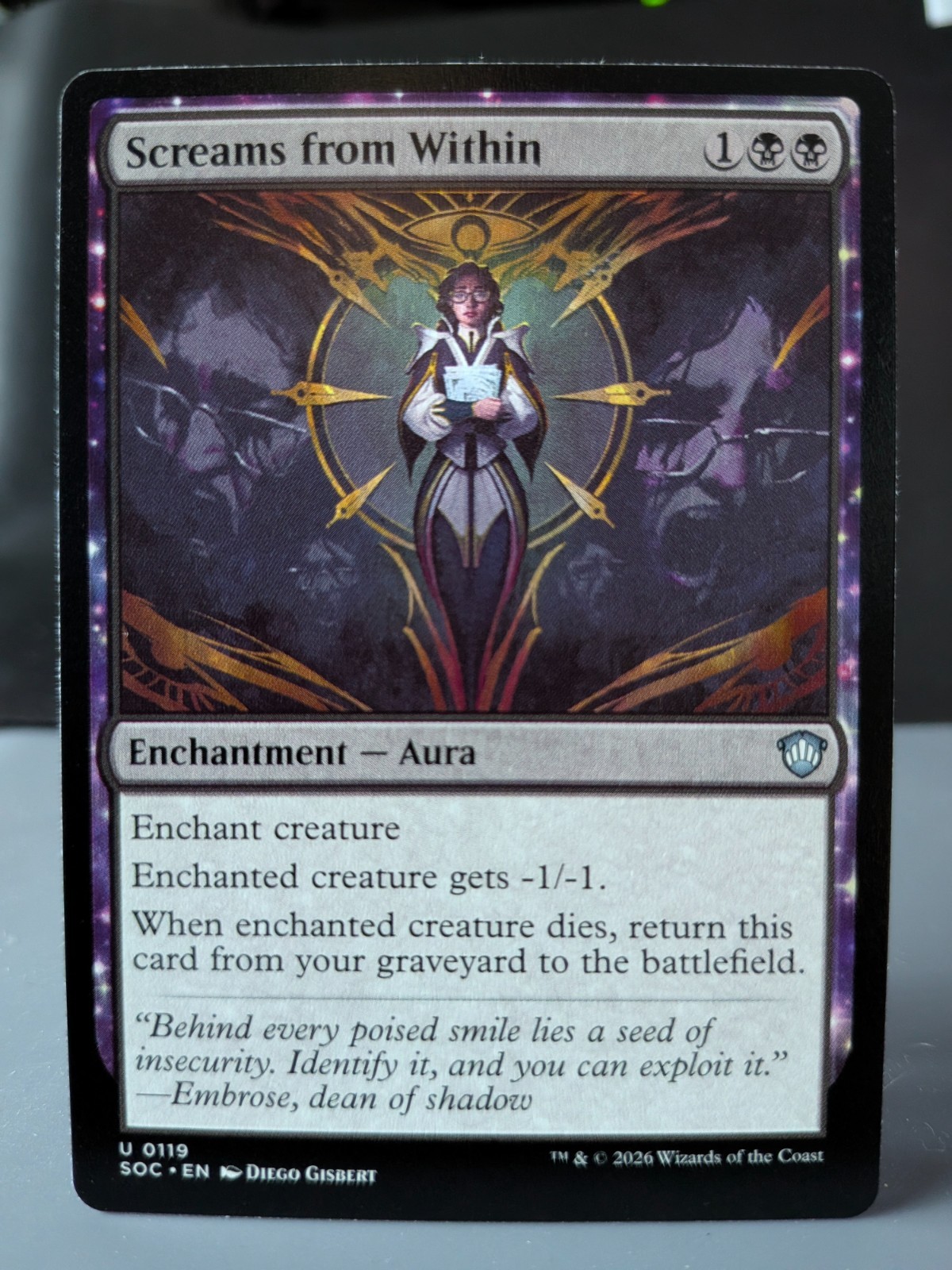 MTG 4x Screams from Within Playset #119 NM SOC Secrets of Strixhaven Uncommon