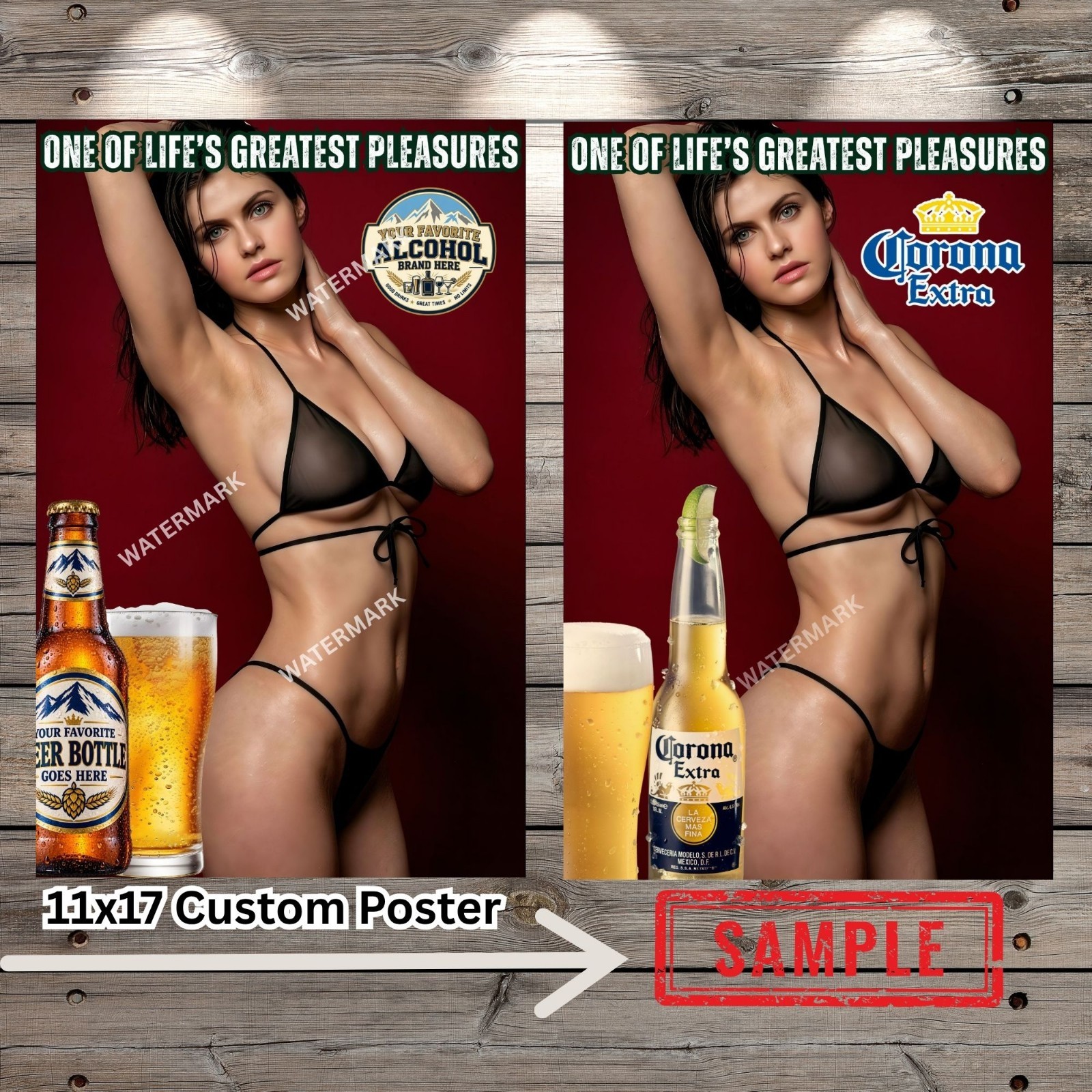 Alexandra Daddario Custom Alcohol Poster Beer Tequila  Message Your Brand #61