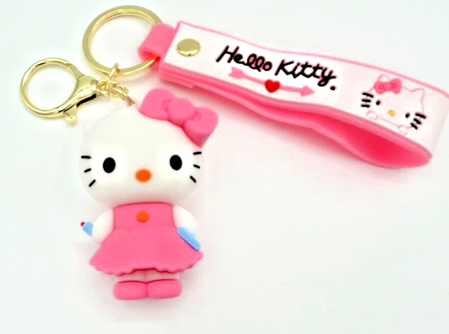 Sanrio Hello Kitty Pink Goes to School Chain with Hand Strap Necklace Pendant