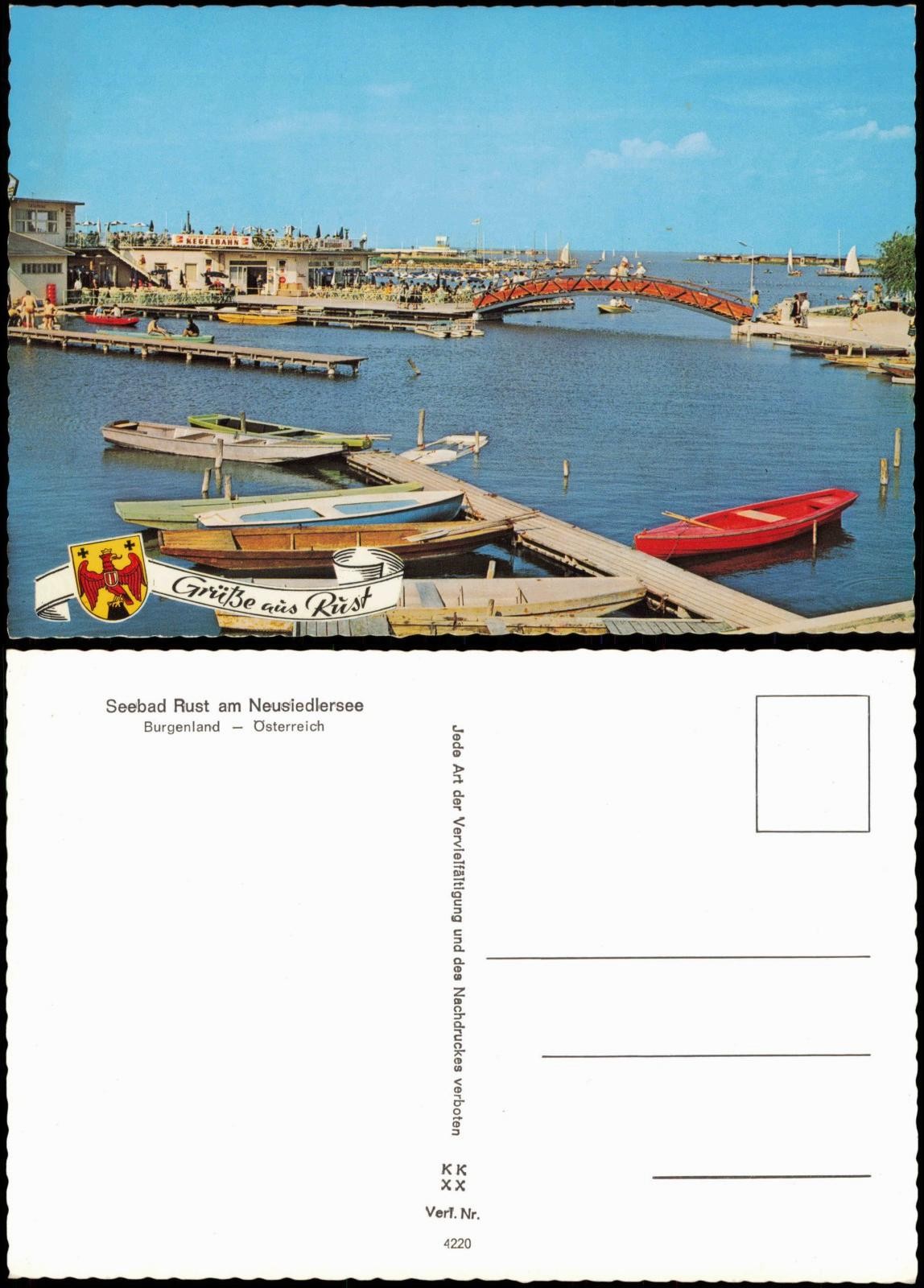 Postcard Neusiedl am See seaside resort Rust am Neusiedlersee 1975