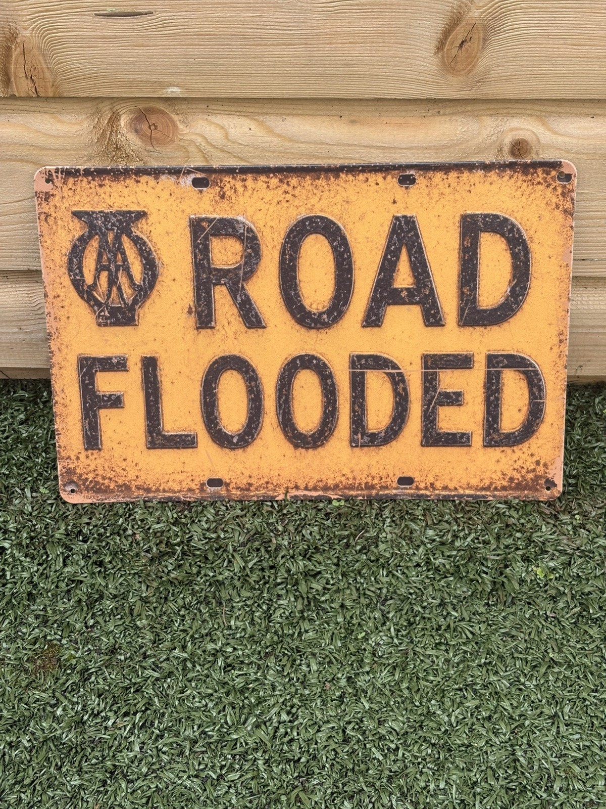 AA Road Flooded Steel Sign 12 x 8 inch 