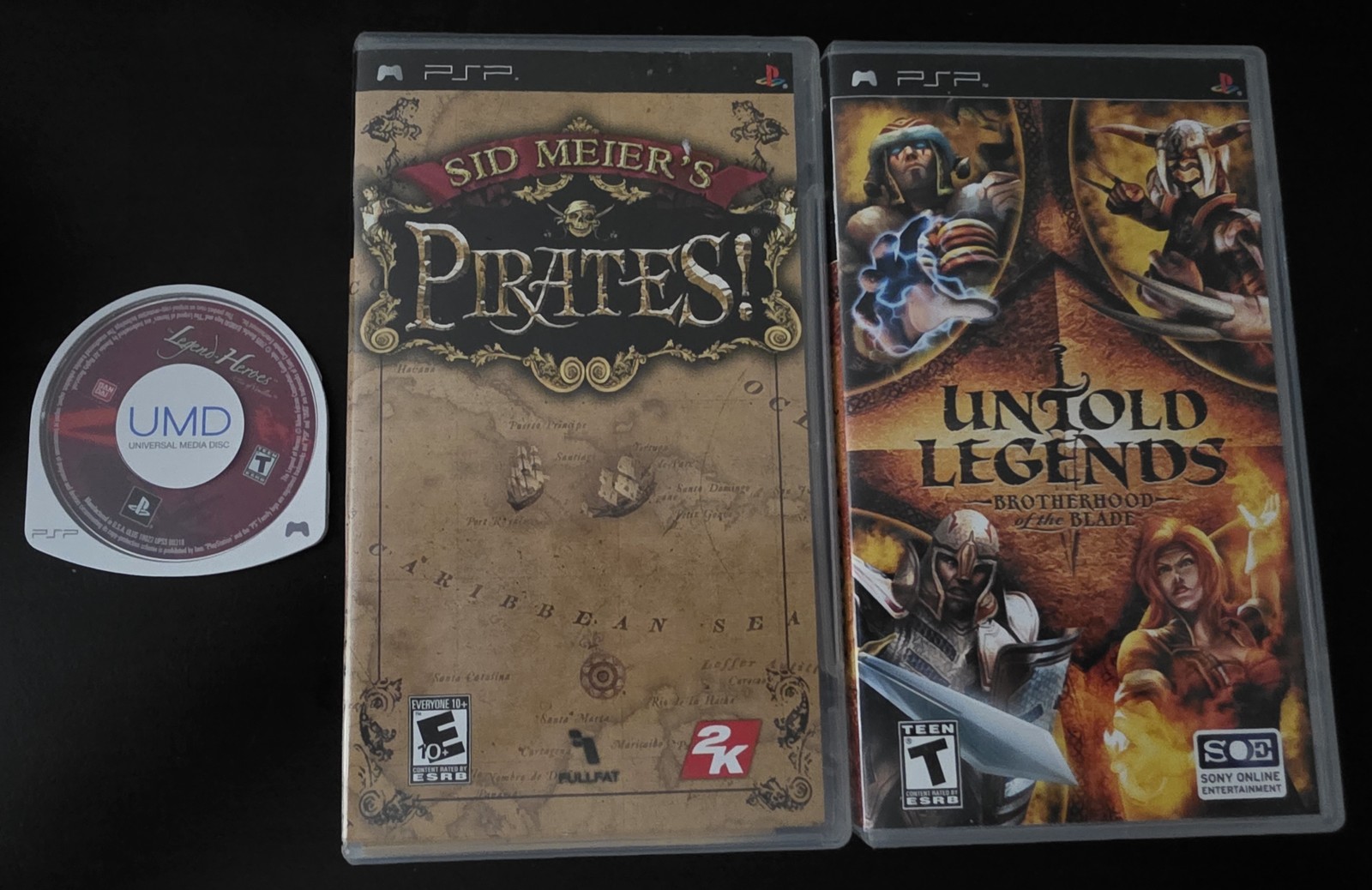 PSP RPG Lot Sid Meier\'s Pirates Untold Legends CIB + Tear of Vermillion Loose