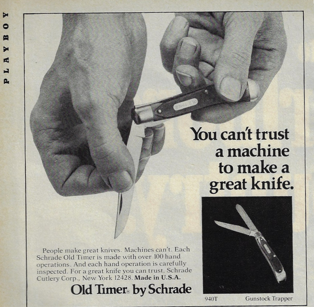 Schrade Knife 1970s Vintage Magazine Print Ad