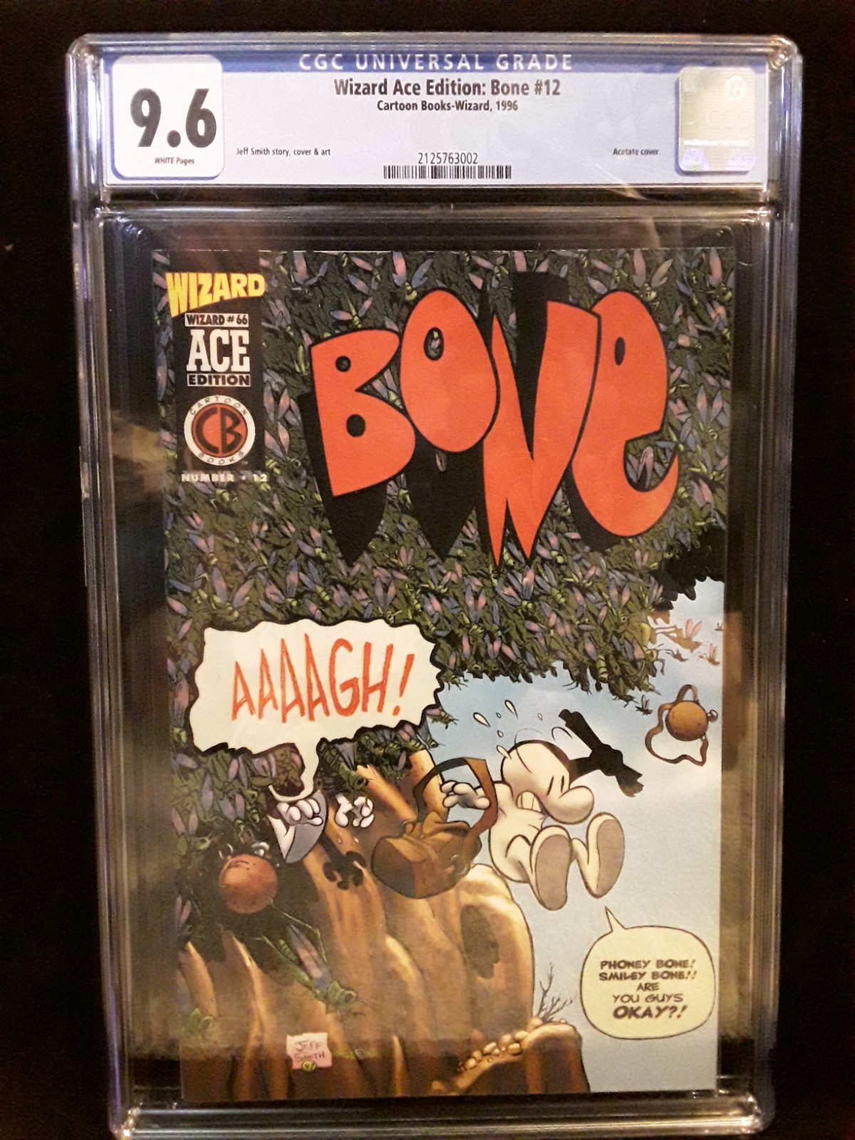 BONE (#1) Wizard ACE Edition #12 : CGC 9.6 NM+ 1st Print, 1997, acetate cover