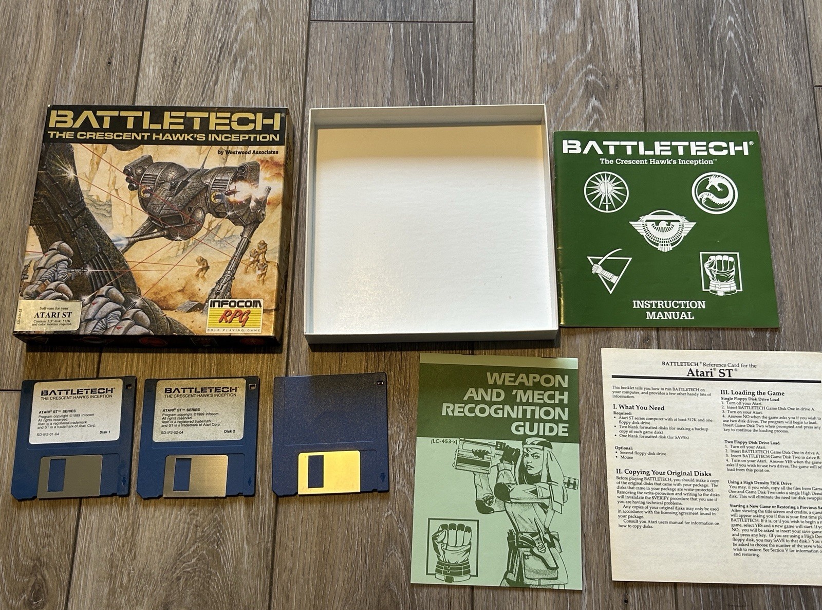 Infocom RPG Battletech Atari ST The Crescent Hawk's Inception Boxed CIB Manuals