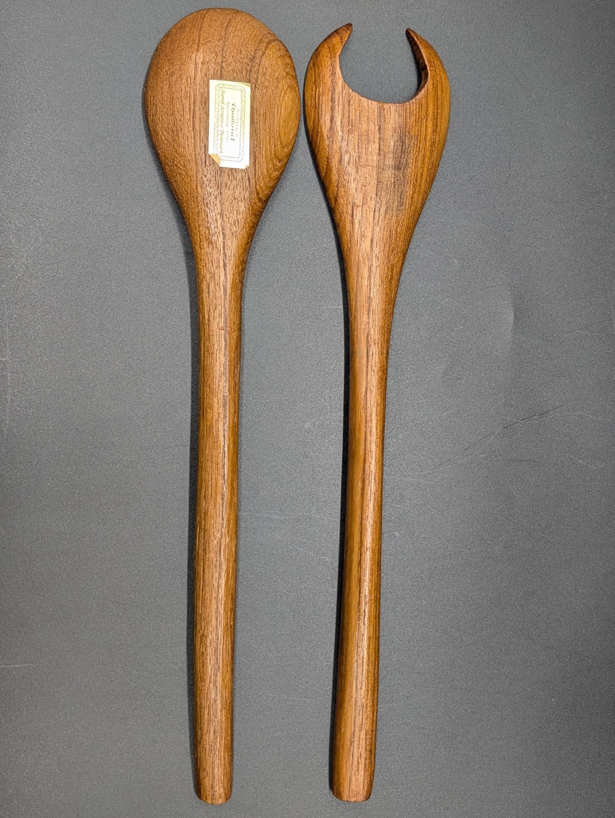 Vintage Svend Jensen Denmark Teak Wood Salad Servers Fork Spoon  MCM Thailand