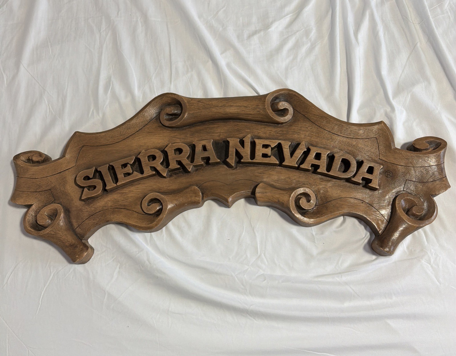 Large Faux Stained Wood 3D Sierra Nevada Brewing Co Beer Sign 2 Feet 6 Inches