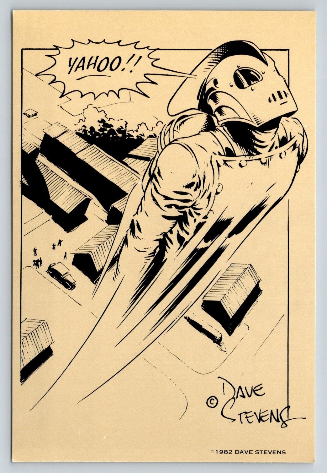 1982 Dave Stevens The Rocketeer YAHOO Comic Art Postcard Pacific Comics