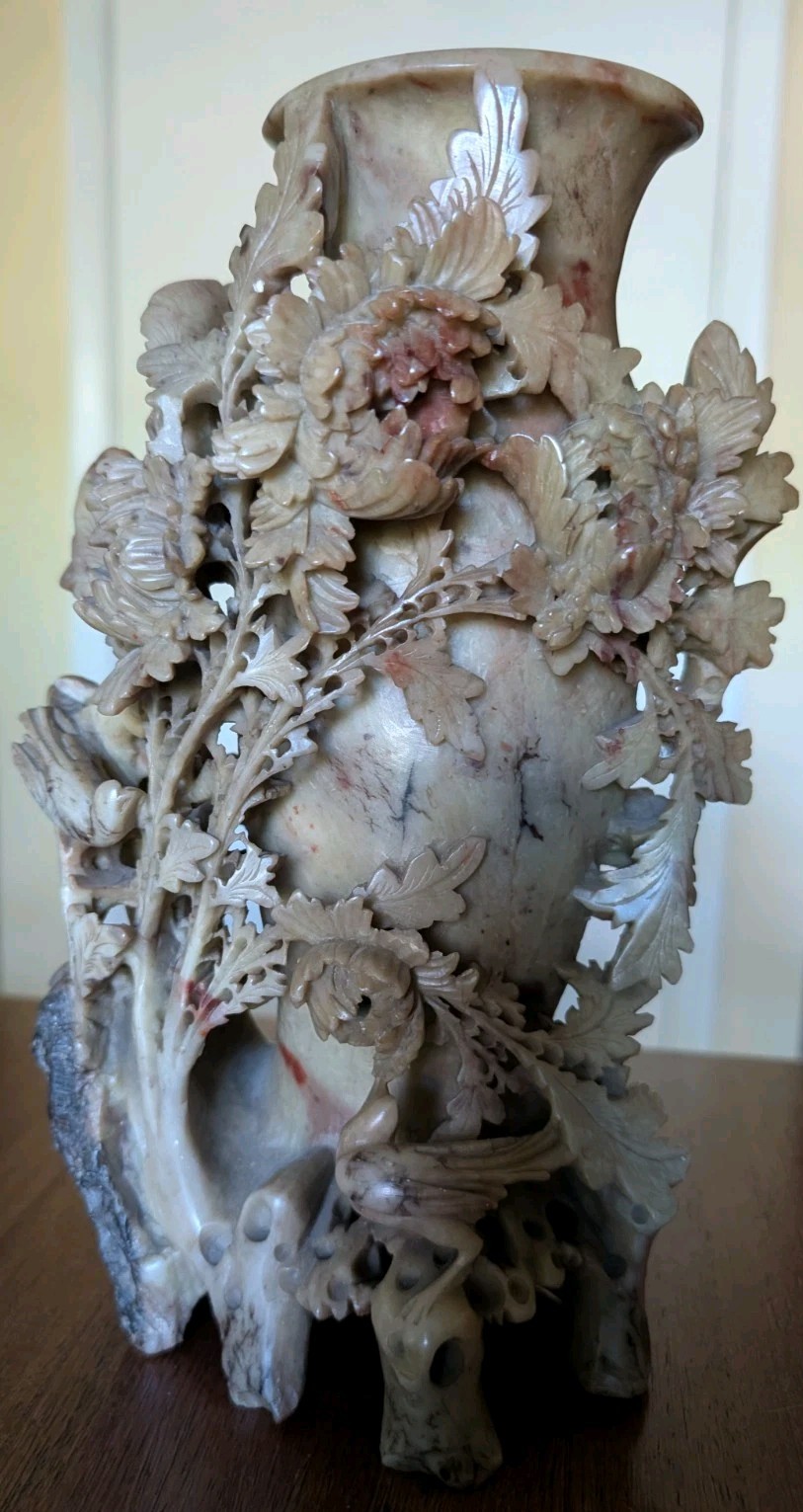 Vintage Carved Soap Stone Vase